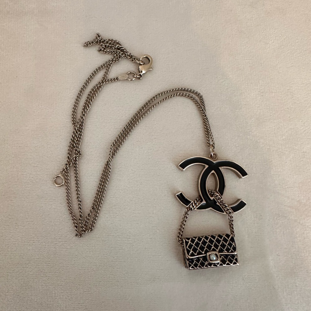 CHANEL Logo with Purse Pendant